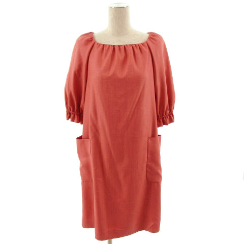 ボンメルスリー Bon Mercerie ワンピース ひざ丈 七分袖 サーモンピンク 34 レディース 155 ベクトルパーク