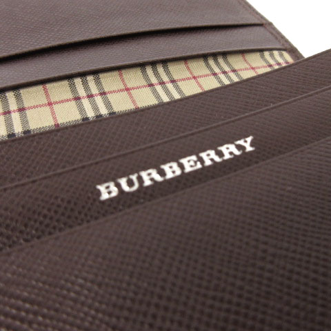 未使用品 バーバリー BURBERRY 名刺入れ カードケース 二つ折り レザー 