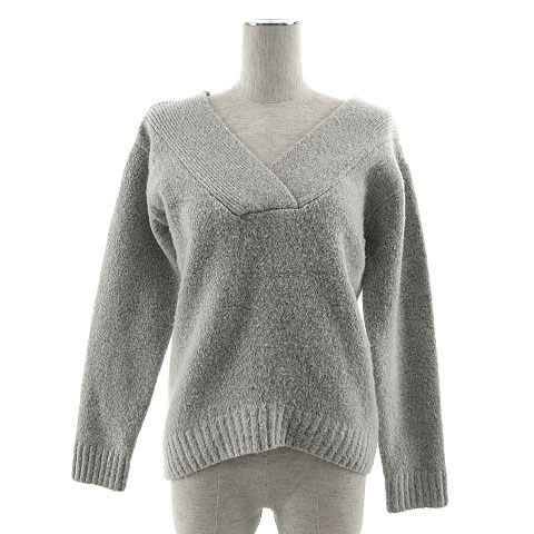 ☆新品未使用☆gypsohila V Neck Sweat Lightgray Vネックグラインダーニット TOPS[品番：MKSW0042596]｜GYDA