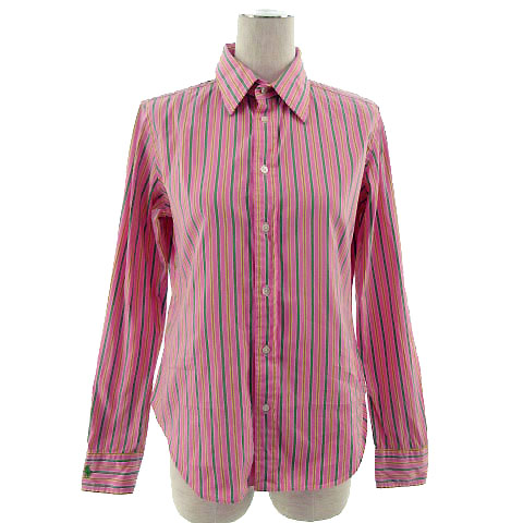 ラルフローレン Ralph Lauren シャツ 長袖 ストライプ ポニー 刺繍 ピンク イエロー 黄色 グリーン 緑 パープル 紫 白 11 レディース 155 ベクトルパーク