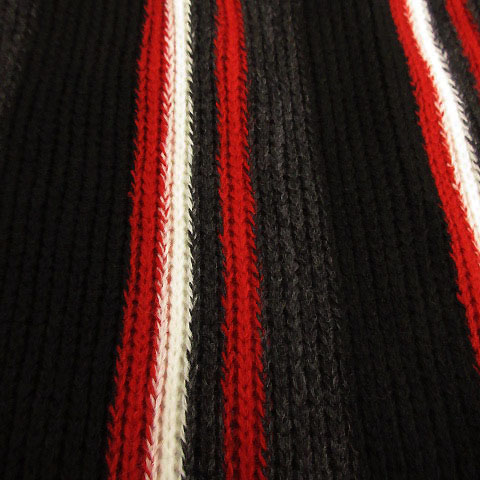 未使用品 チャップス CHAPS マフラー ストライプ ブラック系 黒 レッド