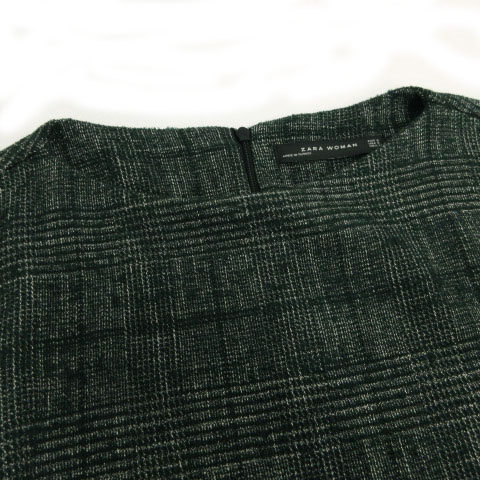 ザラウーマン Zara Woman ワンピース ひざ丈 長袖 ツイード グレンチェック グリーン 緑 グレー S レディース 155 ベクトルパーク ザラウーマン Zara Woman ワンピース ひざ丈 長袖 ツイード グレンチェック グリーン 緑 グレー S レディース 155 ベクトルパーク