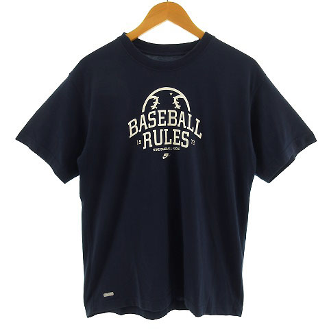 ナイキ Nike Tシャツ 半袖 丸首 野球 Baseball ドライフィット Dry Fit ネイビー 紺 M メンズ 155 ベクトルパーク