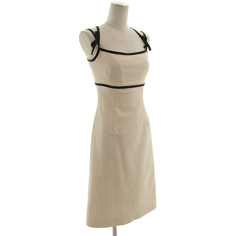 マリアプラティーヌ Maria Platine フランドル ワンピース ひざ丈 ノースリーブ ベージュ 9 レディース 155 ベクトルパーク