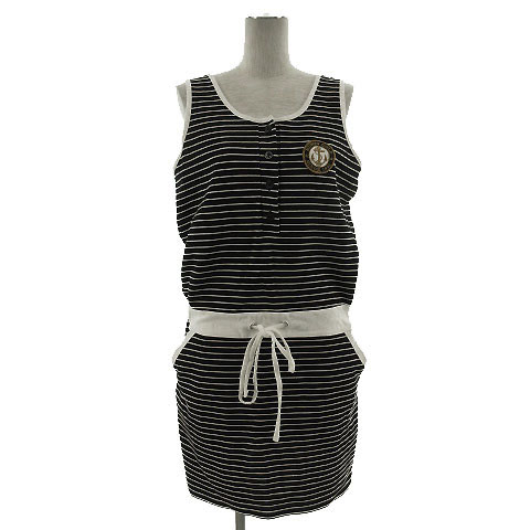 エドウィン Edwin Golf ワンピース ポロシャツワンピ ひざ丈 ノースリーブ ボーダー ブラック 黒 ホワイト 白 M レディース 155 ベクトルパーク エドウィン Edwin Golf ワンピース ポロシャツワンピ ひざ丈 ノースリーブ ボーダー ブラック 黒 ホワイト 白 M レディース 155 ベクトルパーク