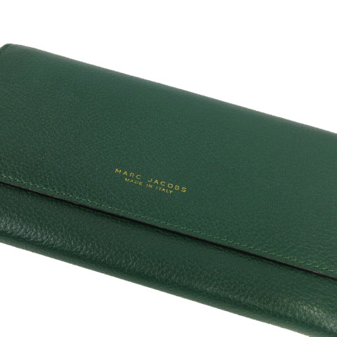 マークジェイコブス MARC JACOBS 長財布 財布 レザー 型押し グリーン 
