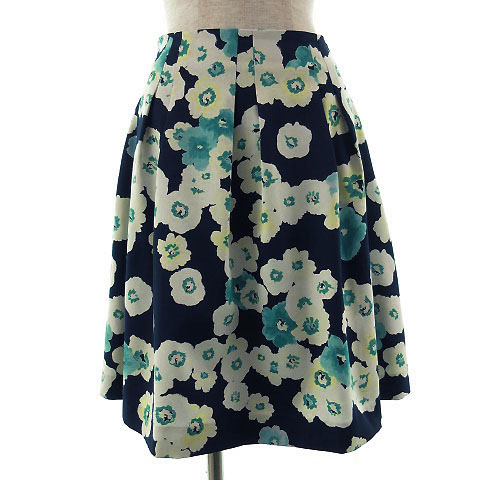 プロポーション ボディドレッシング Proportion Body Dressing スカート ミディ丈 花柄 ネイビー 紺 ホワイト 白 イエロー 黄 エメラルドグリーン 2 レディース 155 ベクトルパーク