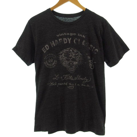 エドハーディー Ed Hardy Tシャツ 半袖 丸首 虎 タイガー グレー メンズ 155 ベクトルパーク