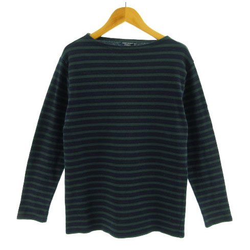 セントジェームス Saint James L Atelier カットソー 長袖 ボートネック 厚手 フランス製 ボーダー ネイビー 紺 グリーン 緑 T2 メンズ レディース 155 ベクトルパーク