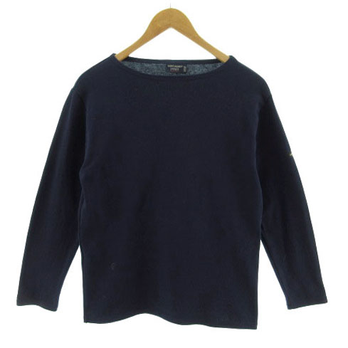 セントジェームス Saint James L Atelier カットソー 長袖 ボートネック 厚手 フランス製 ネイビー 紺 T2 メンズ レディース 155 ベクトルパーク