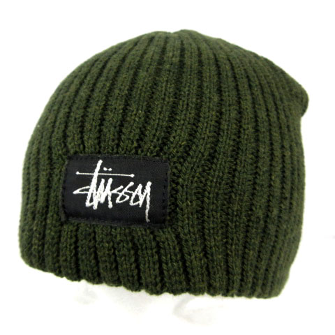 ステューシー Stussy オールドステューシー ニットキャップ ニット帽 帽子 Usa製 カーキ グリーン系 緑系 メンズ 155 ベクトルパーク