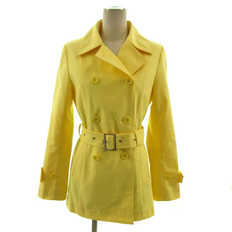 イネド Ined トレンチコート コート サッシュベルト ストレッチ コットン混 日本製 イエロー 黄色 9 レディース 155 ベクトルパーク