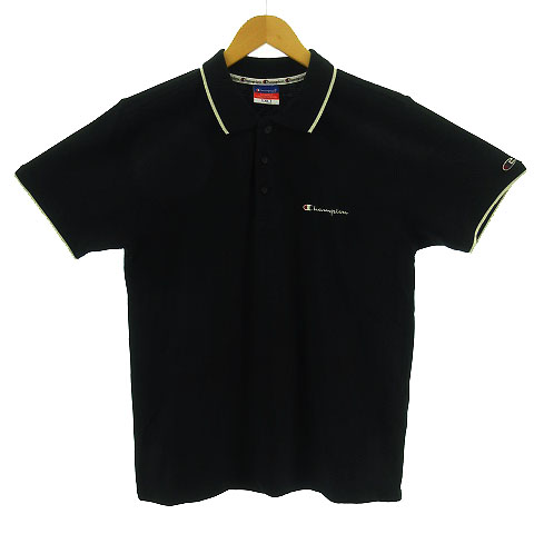 チャンピオン Champion ポロシャツ 半袖 ロゴ刺繍 鹿の子 ブラック 黒 Xl メンズ 155 ベクトルパーク