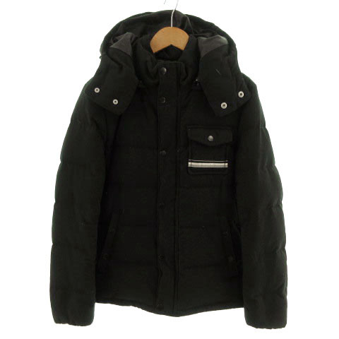 ナノユニバース Nano Universe ダウンジャケット フーデッド ブラック 黒 S メンズ 155 ベクトルパーク