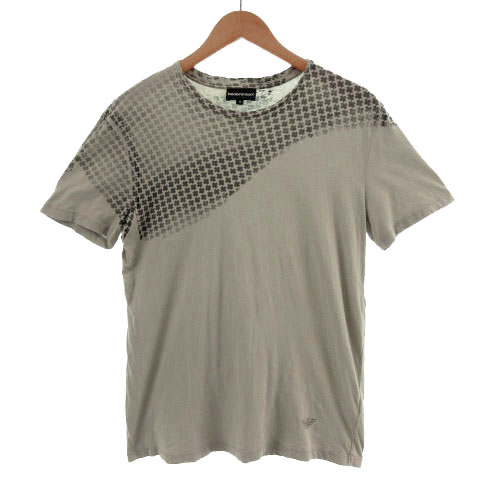 エンポリオアルマーニ Emporio Armani Tシャツ 半袖 丸首 プリント グレーベージュ M メンズ 155 ベクトルパーク