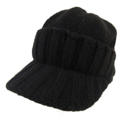 マニエラ Maniera ニットキャップ 帽子 つば付き ウール 日本製 ブラック 黒 F メンズ 155 ベクトルパーク