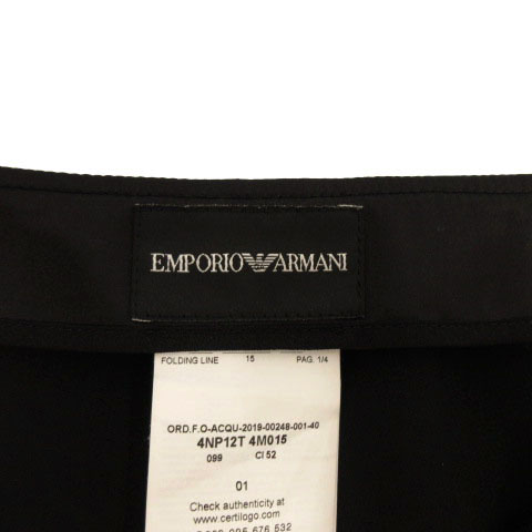 エンポリオアルマーニ EMPORIO ARMANI ワイドパンツ 40 L 黒 ...