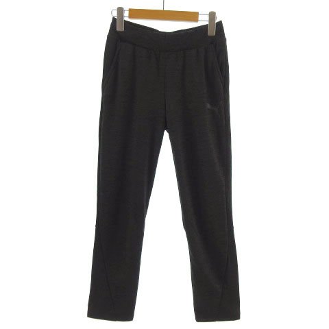 プーマ Puma パンツ ジャージ素材調 速乾 ロゴプリント ストレッチ 霜降り グレー S レディース 155 ベクトルパーク