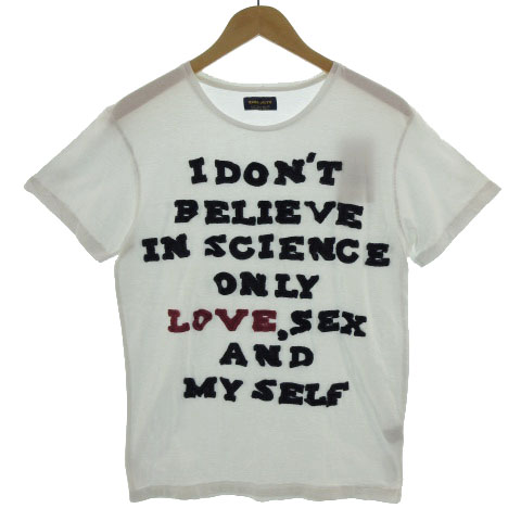 ザラ Zara Youth ｔシャツ 半袖 丸首 ワッペン パッチワーク ホワイト 白 黒 赤 S メンズ 155 ベクトルパーク