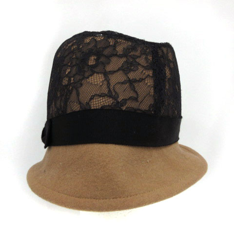 アクアガール Aquagirl ハット 帽子 レディース レース リボン ウール ブラウン 茶 ブラック 黒 レディース 155 ベクトルパーク