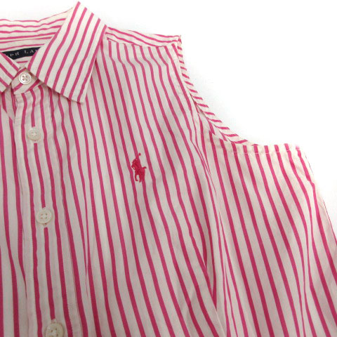 ラルフローレン RALPH LAUREN シャツ ノースリーブ ストライプ ポニー