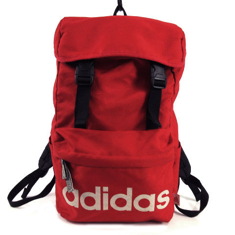 アディダス Adidas リュックサック バッグ 鞄 ロゴプリント レッド 赤 オフ白系 メンズ レディース 155 ベクトルパーク