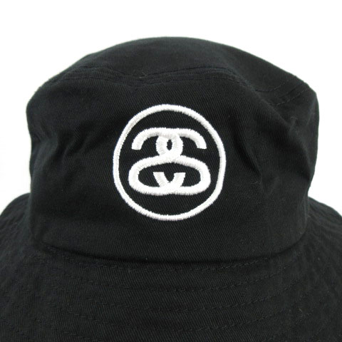ステューシー STUSSY バケットハット ハット 帽子 ロゴ刺繍 ブラック 