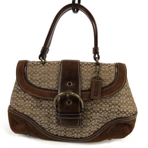 コーチ COACH ハンドバッグ ミニシグネチャー 7078 キャンバス レザー  
