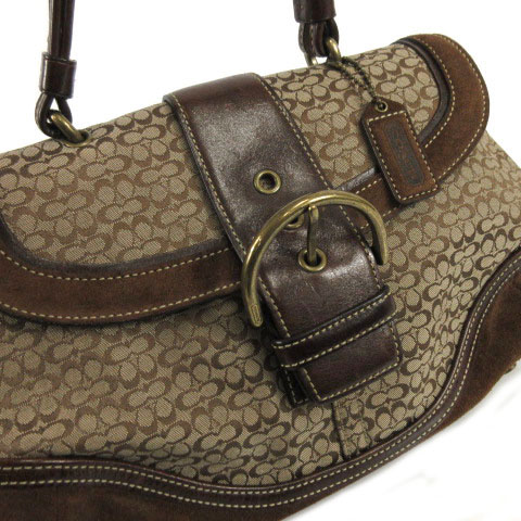 コーチ COACH ハンドバッグ ミニシグネチャー 7078 キャンバス レザー  