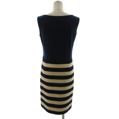 スープ Soup ワンピース ひざ丈 ノースリーブ 切替え ボーダー ネイビー 紺 ベージュ 9 レディース 155 ベクトルパーク