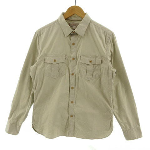 バナナリパブリック Banana Republic Heritage Collection シャツ ワークシャツ 長袖 シンプル 無地 ベージュ M メンズ 155 ベクトルパーク