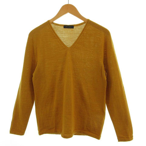 アダムエロペ Adam Et Rope ニット セーター 長袖 Vネック シンプル ウール マスタード系 山吹色 40 メンズ 155 ベクトルパーク