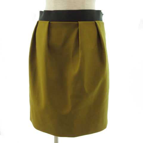 コス Cos スカート タイト ひざ丈 配色 マスタード系 グリーン 緑 36 レディース 155 ベクトルパーク