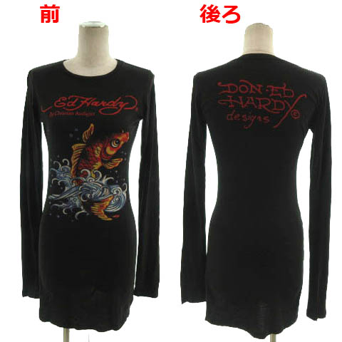 エドハーディー Ed Hardy Tシャツ 長袖 ロンT カットソー ロゴプリント 