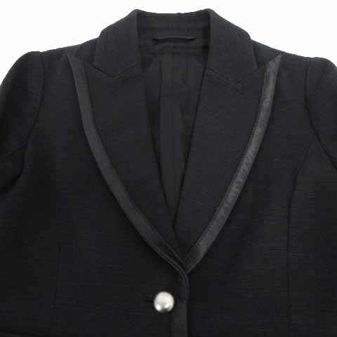 ◎美品 ユナイテッドアローズ 高級 モヘヤ10% 42 黒 ピークドラペル 1 1100022F2860_l1_a011.jpg
