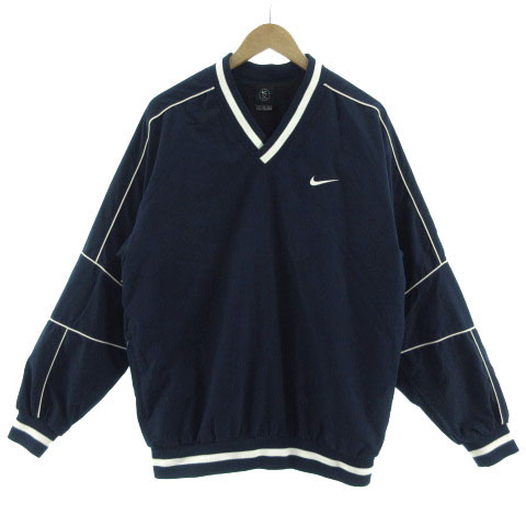 Nike ネイビー 長袖 Vネック ジャケット XL