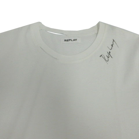 リプレイ REPLAY Tシャツ 半袖 ダメージ加工 ロゴプリント