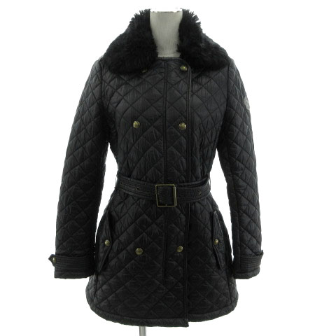 ✨未使用級✨ローレンラルフローレン　ブーデッドキルティング中綿コート　黒　L ローレンラルフローレン ジャケット コート キルティング ワンポイント