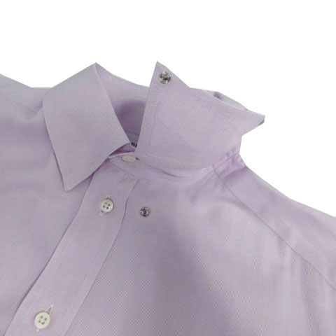 ARMANI COLLEZIONI リネン 長袖シャツ L パープル 極美品 アルマーニ コレツィオーニ ARMANI COLLEZIONI シャツ