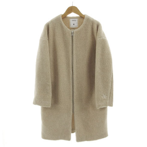 【中古】コンバース トウキョウ CONVERSE TOKYO ボアコート A2883FC210 ノーカラー ジップアップ ベージュ レディース コンバース トウキョウ CONVERSE TOKYO ボアコート A2883FC210 ノー