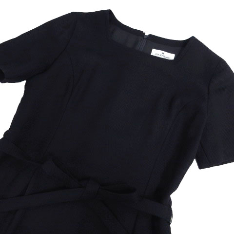 クレージュ courreges ワンピース スクエアネック 半袖 ミディ丈  