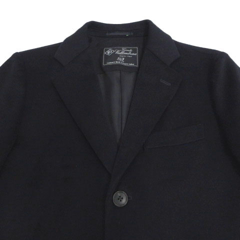 カシミア混】エディフィス417チェスターコートブラックS フォー