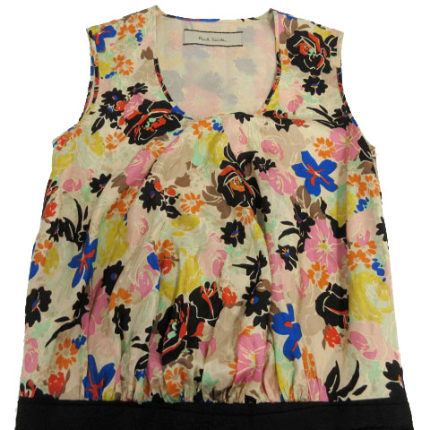 ポールスミス PAUL SMITH ワンピース Uネック ノースリーブ カマー 