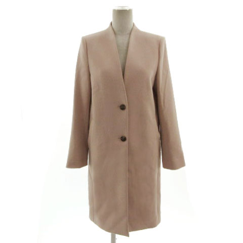 プラステ PLST コート ノーカラー V襟 ピンクベージュ系 S レディース  