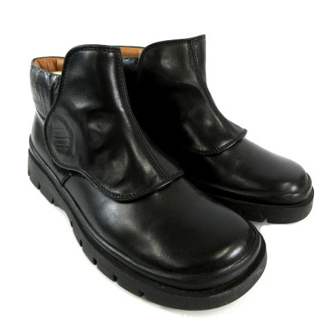 sergio rossi 黒 レザー ショートブーツ