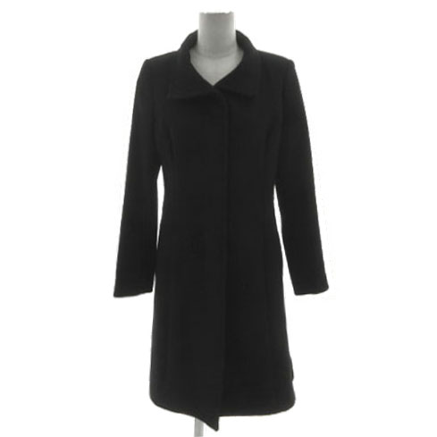 INDIVI(インディヴィ) カシミヤ混 ロングコート 日本製／カシミヤ混】ガウン風ロングコート（ノーカラーコート