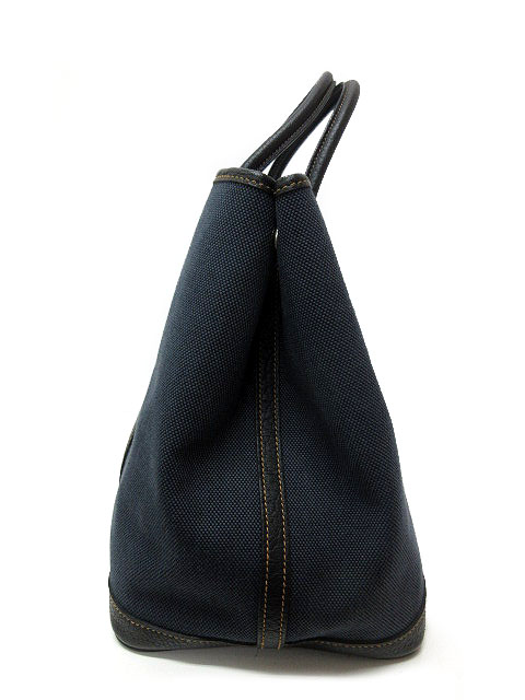 エルメス Hermes ガーデンパーティーpm バッグ トート デニム 紺 黒 R刻印 トワルアッシュ ブッフル 美品 S M メンズ レディース 158 ベクトルパーク