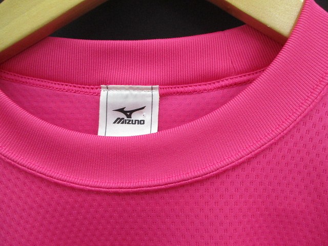 【美品】MIZUNO ランニングシャツ メンズ ピンク Lサイズ MIZUNO ミズノ TLTシャツBIGロゴ （ピンク) 32MAA155 66
