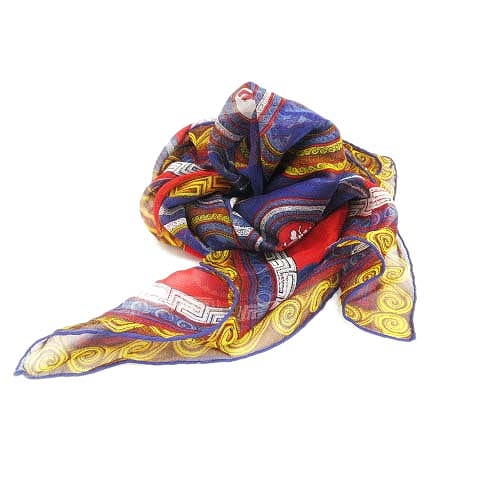 未使用品 フェンディ FENDI 総柄 ロゴ 大判 スカーフ ストール シルク  