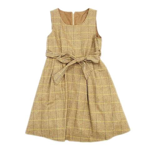 オリーブデオリーブ Olive Des Olive チェック ヘリンボーン柄 ハーフ ワンピース カットソー ノースリーブ ベルト付き ブラウン レディース R17 レディース 159 ベクトルパーク